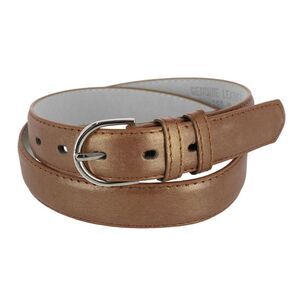 CTM Women's Leather 1 1/8 Inch Metallic Dress Belt
